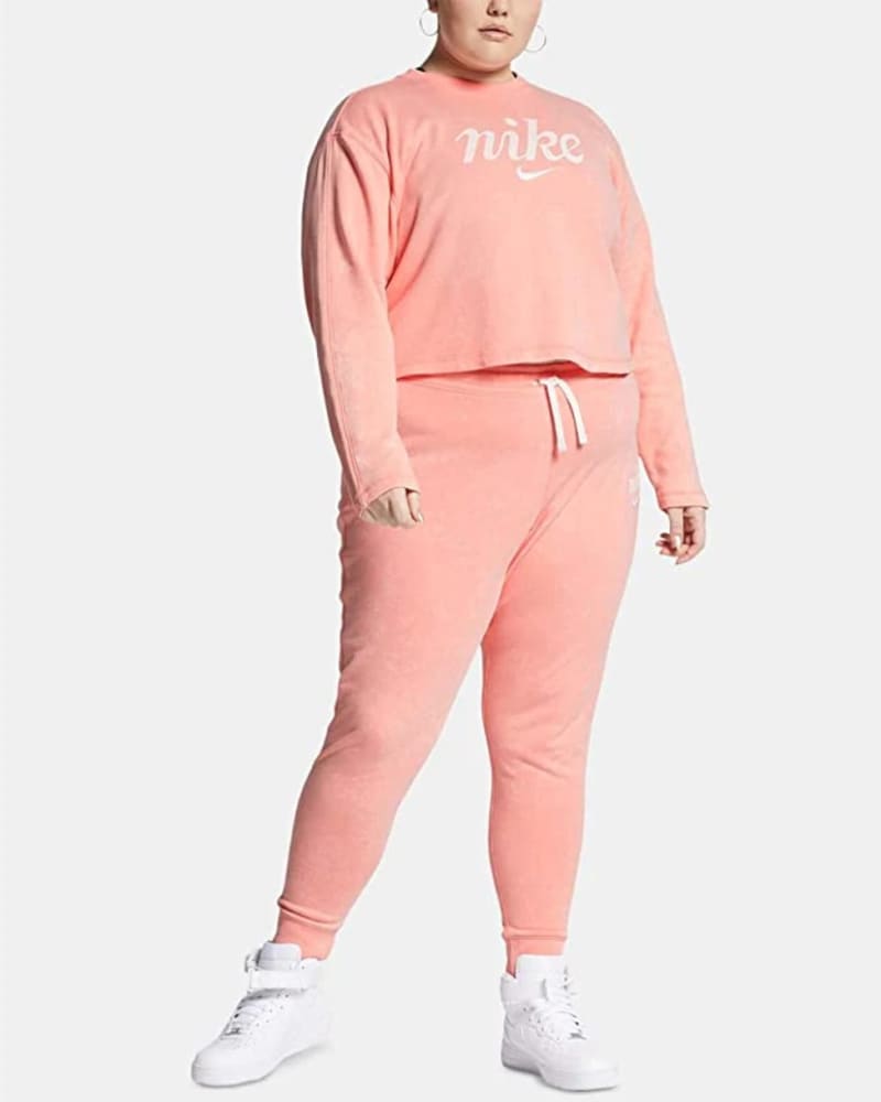 Nike Women s Plus Sportswear Cotton Cropped Sweatshirt Pink Size 3X